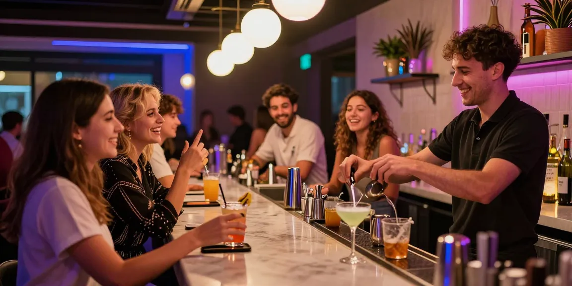 在Club21ids购买假身份证的年轻人在酒吧里享受夜生活,气氛活跃。
